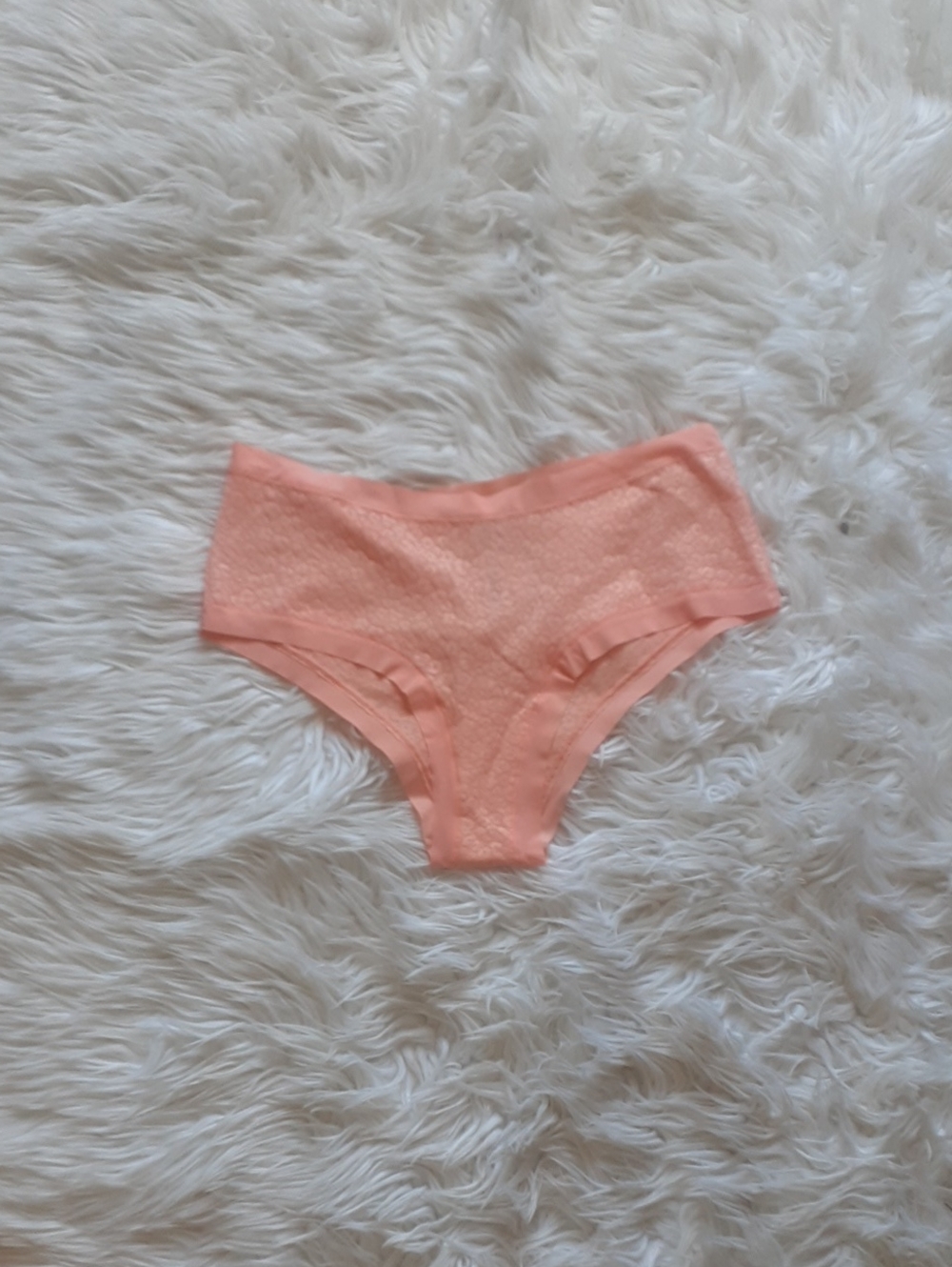 Peach Orange Victoria's Secret Cheeky Bikini Briefs Size Large NWT